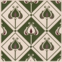 ANF3 Baroque Green decorative field tile 150x150mm