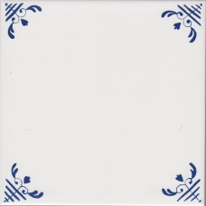 DLF1 Delft blue/white decorative field tile 150x150mm