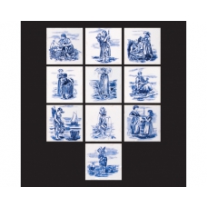 Delft the Brierley Decor Blue/Magnolia (set 10) 76x76x9mm