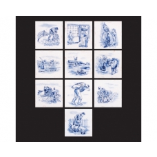 Delft the Hanley Decor Blue/Magnolia (set 10) 76x76x9mm