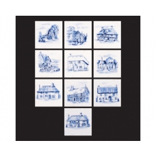 Delft the Hathaway Decor Blue/Magnolia (set 10) 76x76x9mm