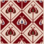 ANF2 Baroque Burgundy decorative field tile 150x150mm