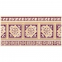 BTCE4B Beatrice maroon border tile 150X75mm