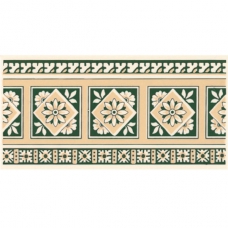 BTCE5B Beatrice green border tile 150X75mm