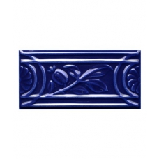 MRL1 Rolling leaf border tile Victorian Blue 150X75mm