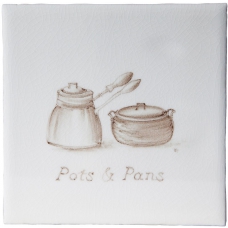 Kitchenware Decor №2 Pots & Pans Brown on Cream 13х13