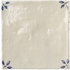 Amorini Delft Corner Blue on Antique White 13x13